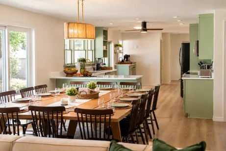 Dining room and kitchen