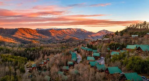 Smoky Mountains valley view at dusk
