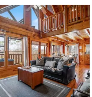 Living room with big view windows