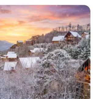 Snowy Smoky Mountain view