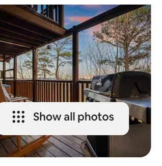 Covered deck with mountain view