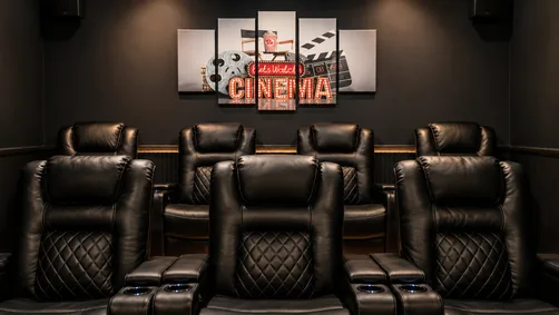 Private theater with recliner seating