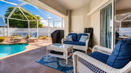Poolside lounge under the lanai