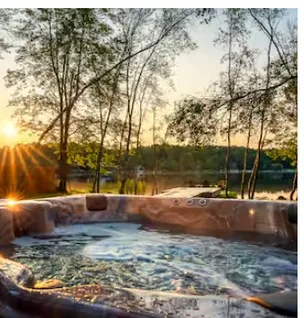 Hot tub at sunset
