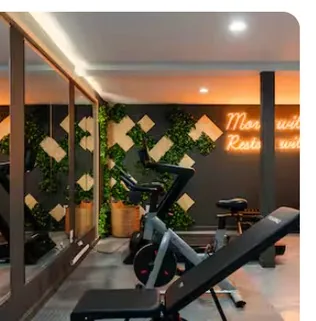 Gym with plant wall